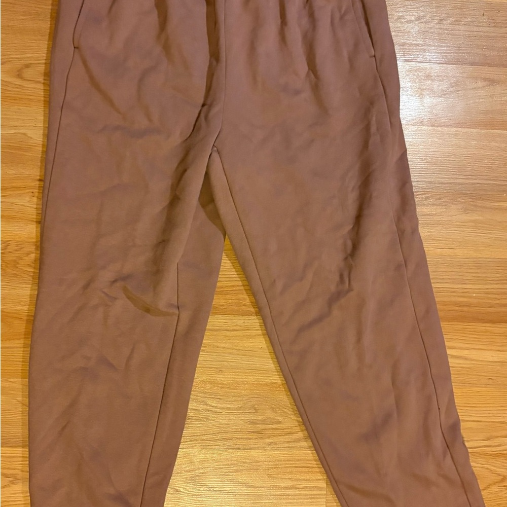 Apana Dark Blush Pink Joggers – Roll Over Waistband, Soft Yoga Lounge Pants